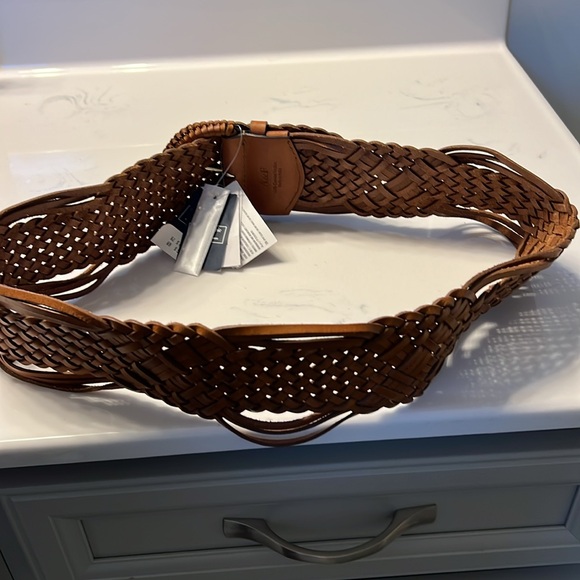 Braided Leather Belt - Tan. Abercrombie and fitch. Womens M/L NWT main image 12